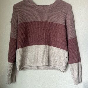 Pink Republic Kids Striped Knit Sweater Pink White Size Medium